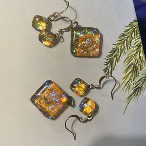Dichroic sets, pendants and earrings